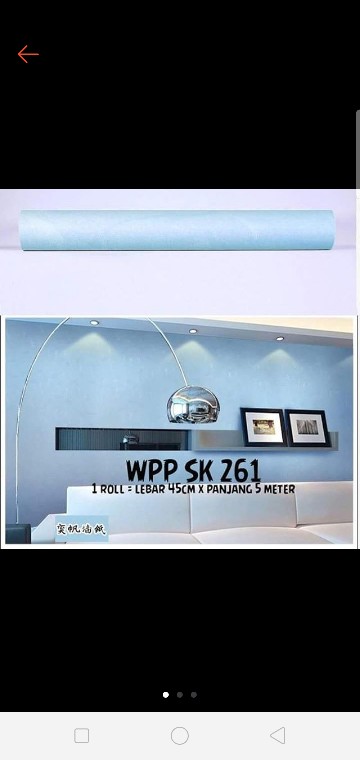 L001ls Wallpaper Sticker Ku - Biru 45cm X 9-10m Wallpaper Dinding
