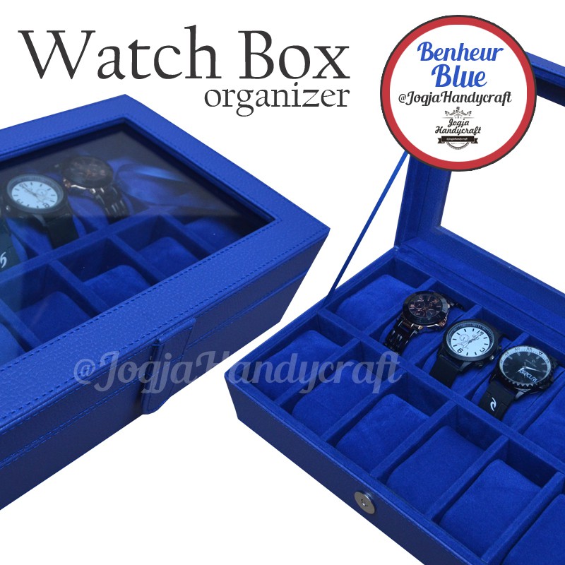 Benheur Blue Watch Box For 12 Watches