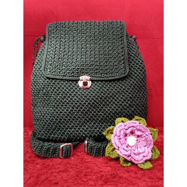 tas rajut ransel handmade