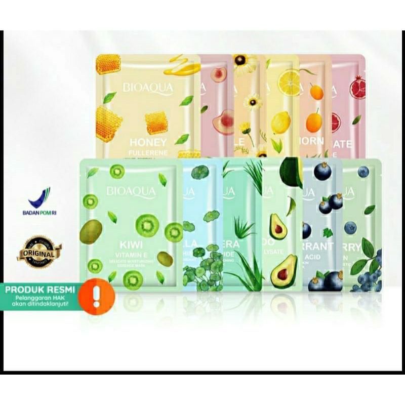 ☀️ YAMSHOP88 ☀️ ( BPOM ) Sheet Mask Bioaqua / Masker Wajah Bioaqua Ori Makassar Murah Asli Termurah