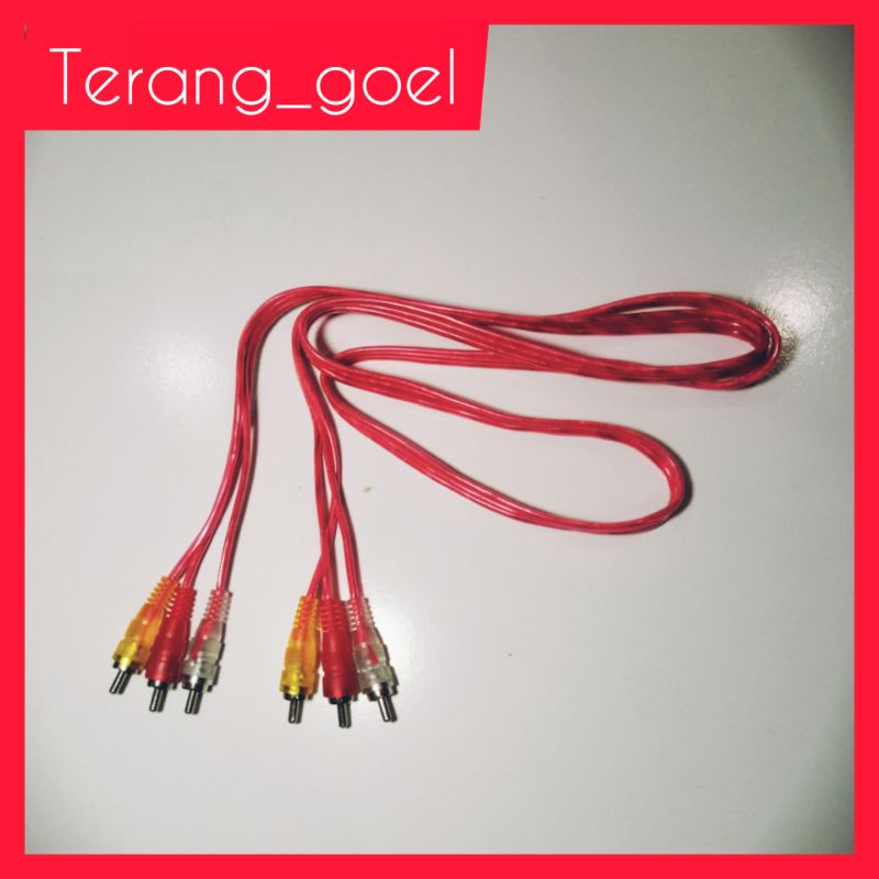 KABEL RCA 3 - 3 TRANSPARAN 1,5 METER / KABEL RCA 3 PIN TRANSPARAN / KABEL RCA