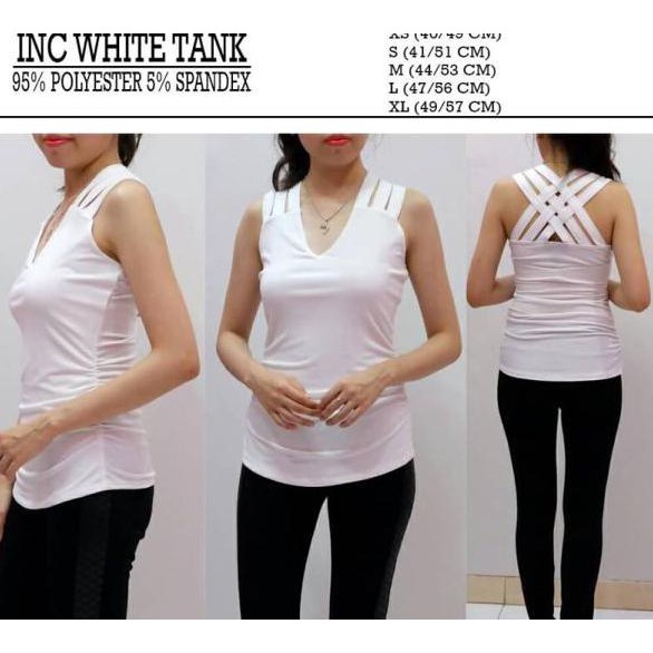 TANK TOP BRANDED WANITA - INC WHITE TANK