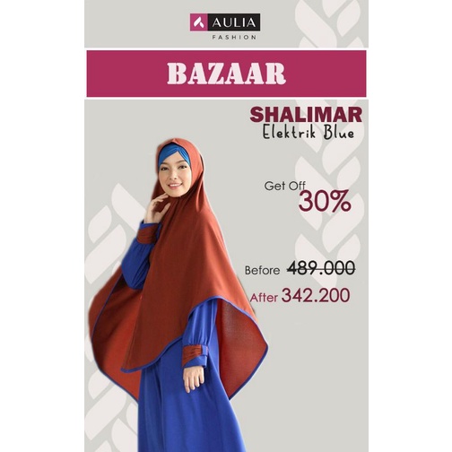 Gamis set aulia fashion shalimar elektrik blue