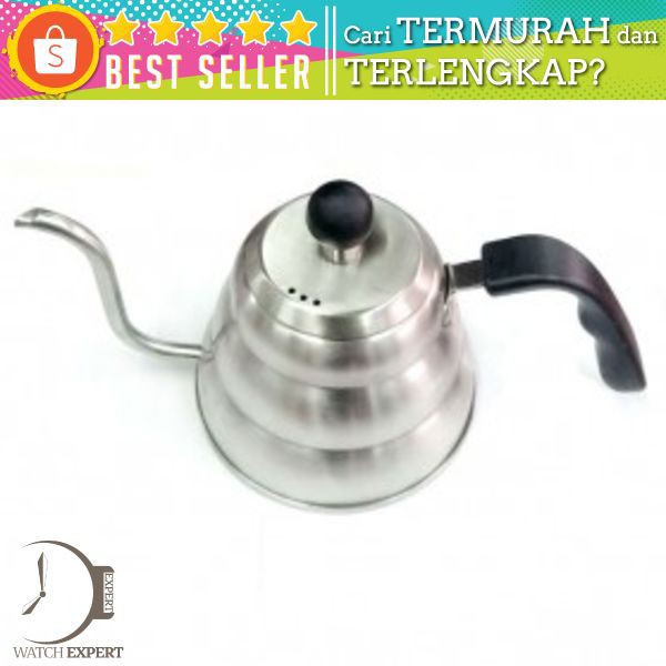 Coffee Maker Pot V60 Drip Kettle Teko Barista 1000ML - Silver