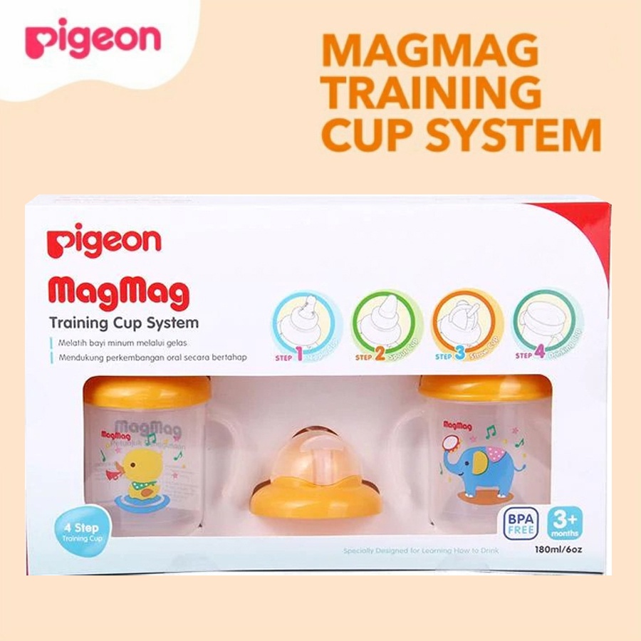 Pigeon MagMag New Training Cup System Tempat Makan Bayi Set