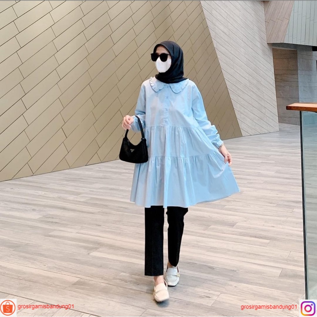 Misya Tunik | Fashion Muslim Wanita Terkini | Casual Wanita | OOTD Hijab | Termurah | Tunik Polos | 