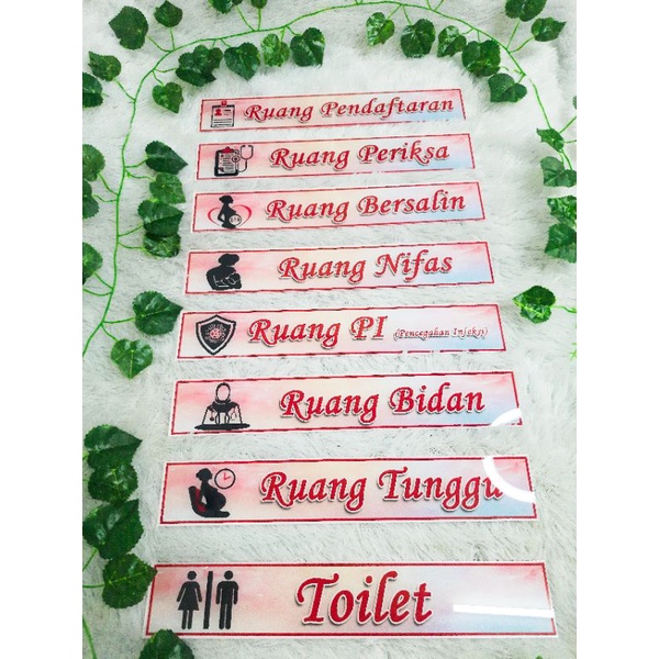 

Sign akrilik / papan ruangan / papan ruang praktek bidan 5x30cm