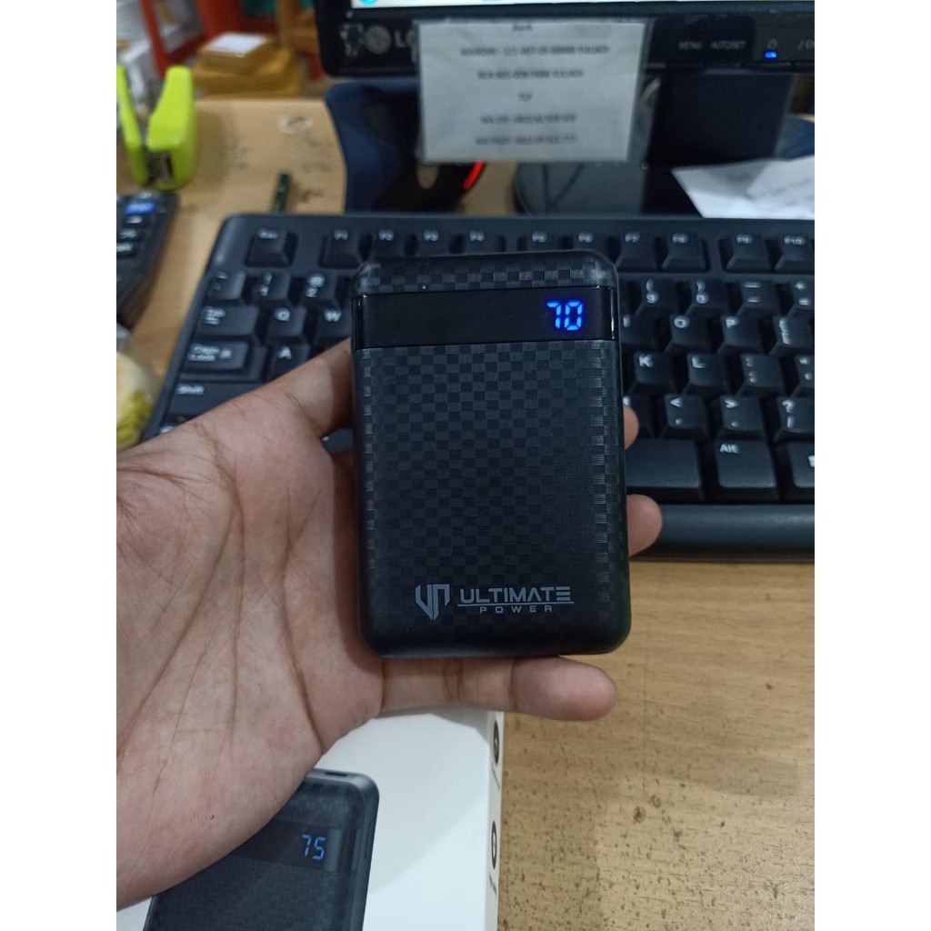 Powerbank 10000mAh Ultimate Power 2USB Mini Digital Powerbank 10000mAh MX10 original100%asli