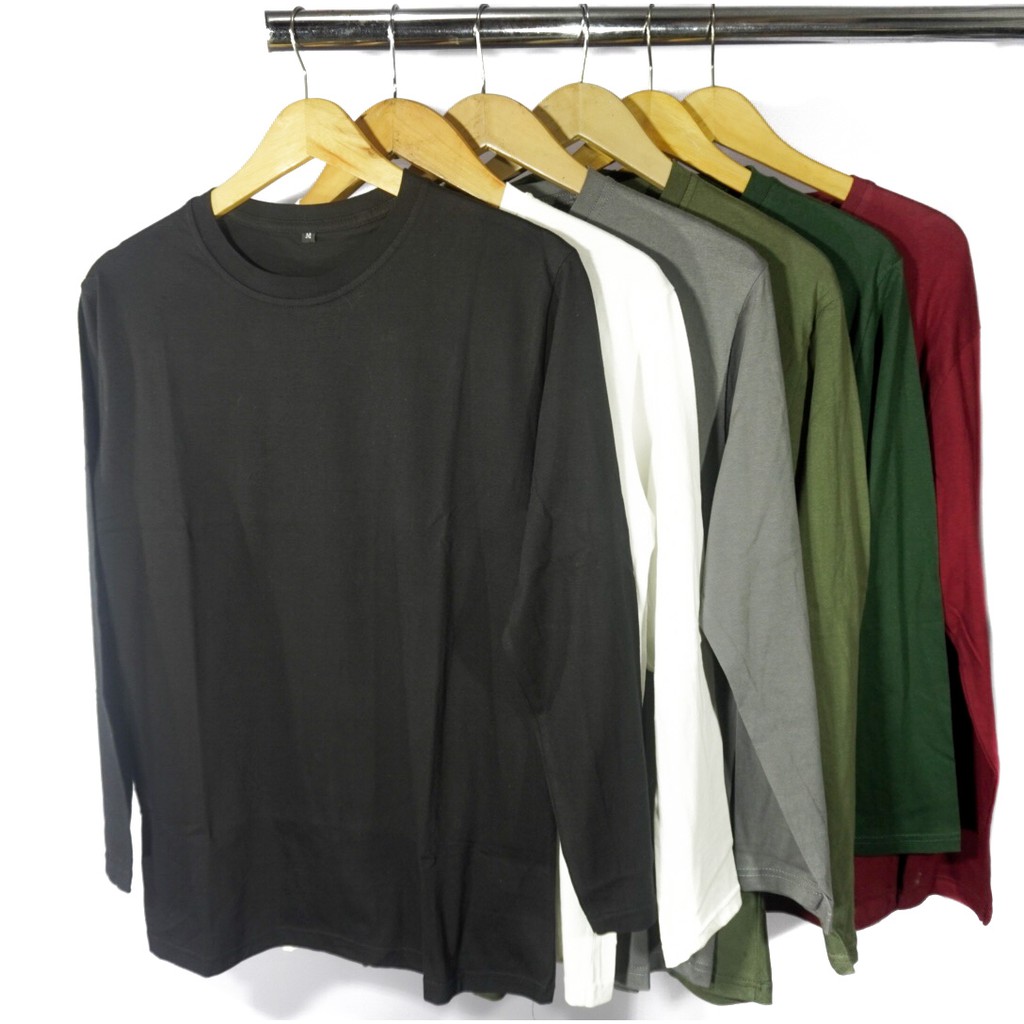 kaos polos panjang murah cotton