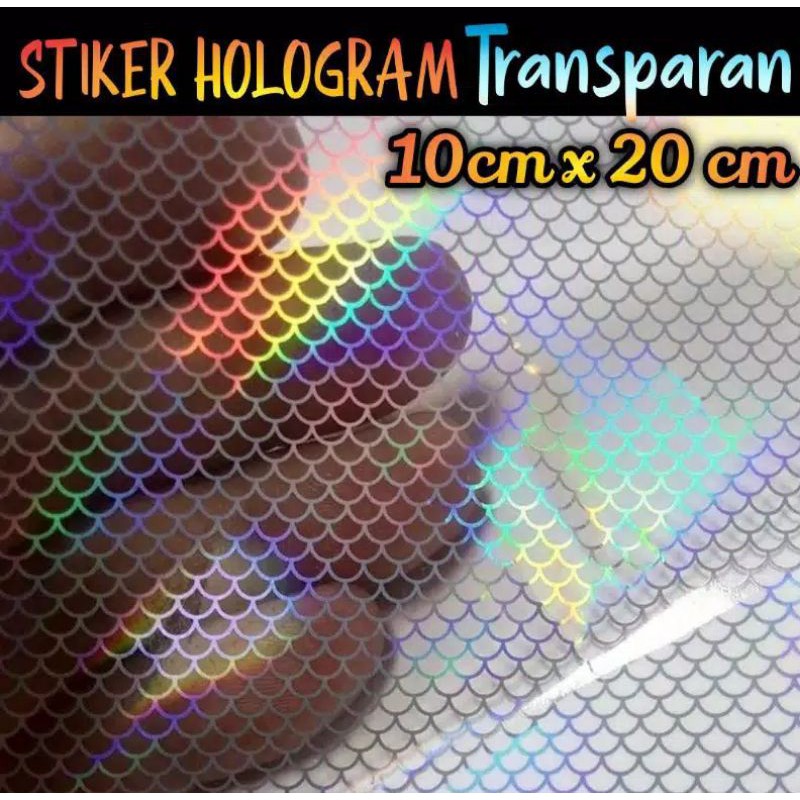 Stiker Hologram Transparan Tipe Sisik Ikan