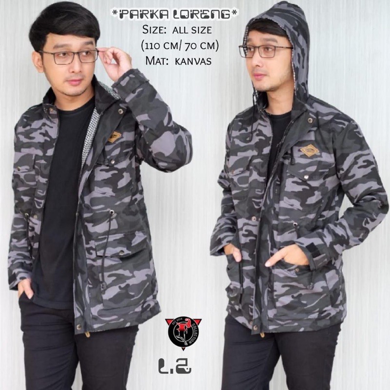 JAKET PRIA KANVAS PARKA DORENG