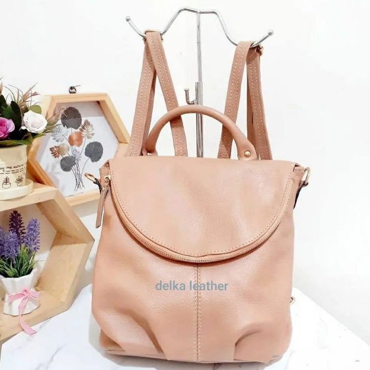 Tas Kulit Sapi Asli DL693 Wanita/ Tas Papirut Asli Kulit Sapi Garut/ Tas Ransel Kulit Sapi Asli 100%