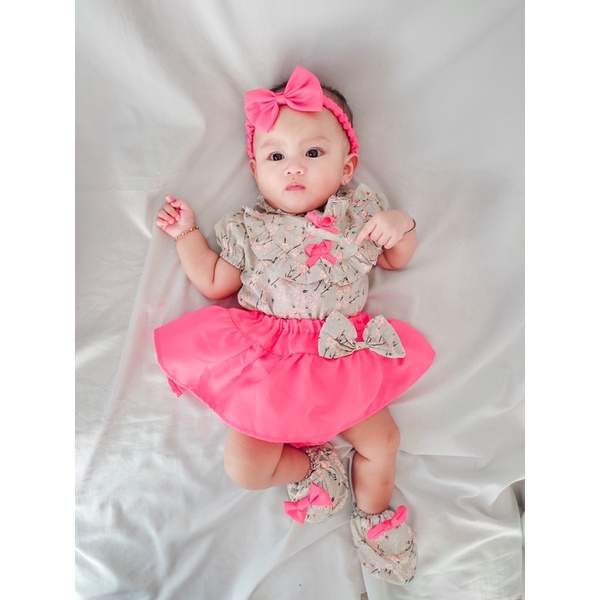 setelan anak perempuan 0-12 bulan baju bayi cewek katun CLAIRE AYLEEN leena BABY set rok mini jumper rok baju anak perempuan balita baby newborn kado newborn baju bayi baru lahir