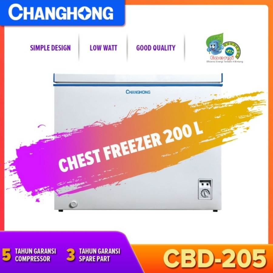 CHANGHONG CBD 205 Chest Freezer Box Beku Pendingin Daging 200 L