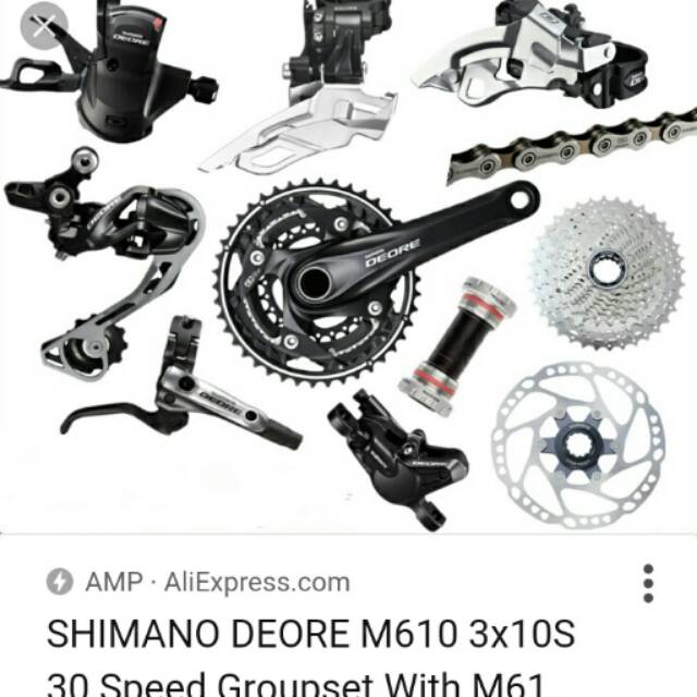 grupset Shimano deore 3x10sped seri m615 RD LOCK OUT   groupset Shimano deore 3x10sped  Rd LOCK