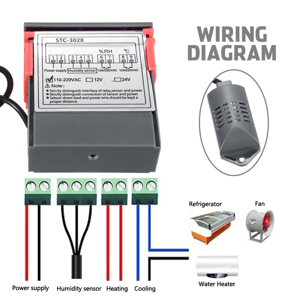 Thermostat Hygrostat 2in1 Pengontrol Suhu dan Kelembaban AC 220V