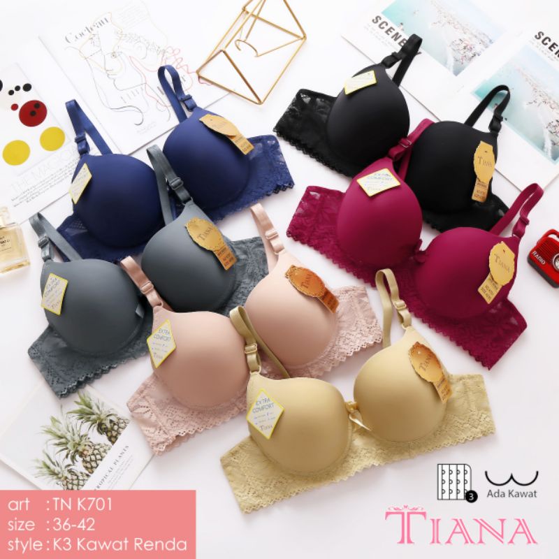 bra fashion tiana kawat cup jumbo busa tipis tali renda K701