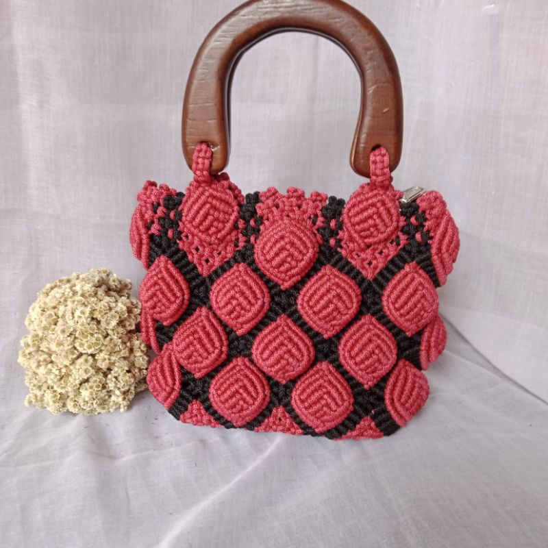 Tas Tali Kur Motif Daun Tanpa Tali