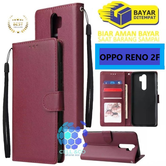 Flip cover OPPO RENO 2F Flip case buka tutup kesing hp casing flip case leather wallet