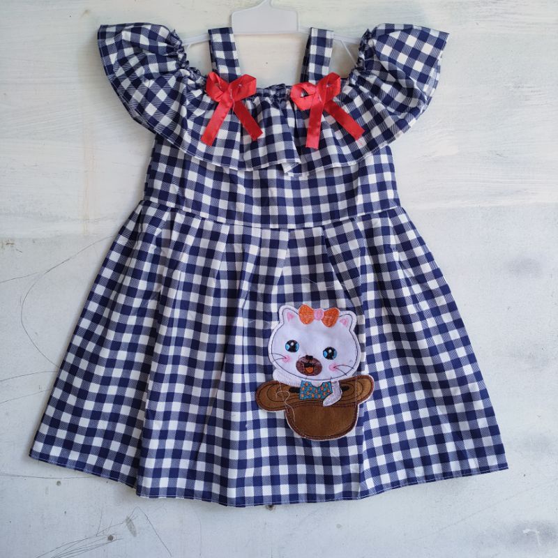 Dress anak 1 2 tahun gaun baju anak cewek perempuan unik ( dress gandul kamila )