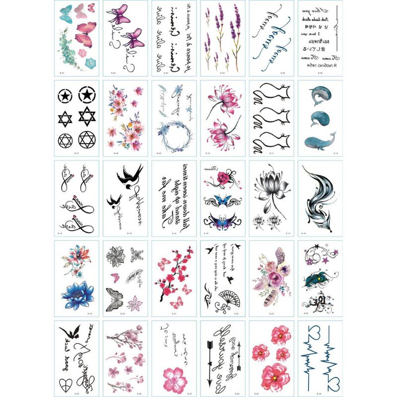 RANDOM 1pc Tato temporary tato sementara tatto badan sticker badan tatto air sticker air tattoo