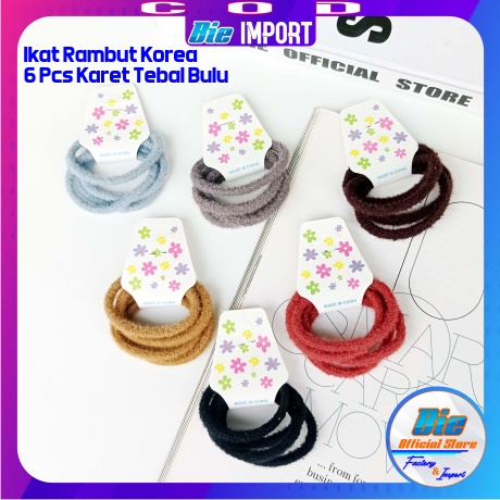 4 Pcs Ikat Rambut Korea Bulu Premium Impor Best Seller