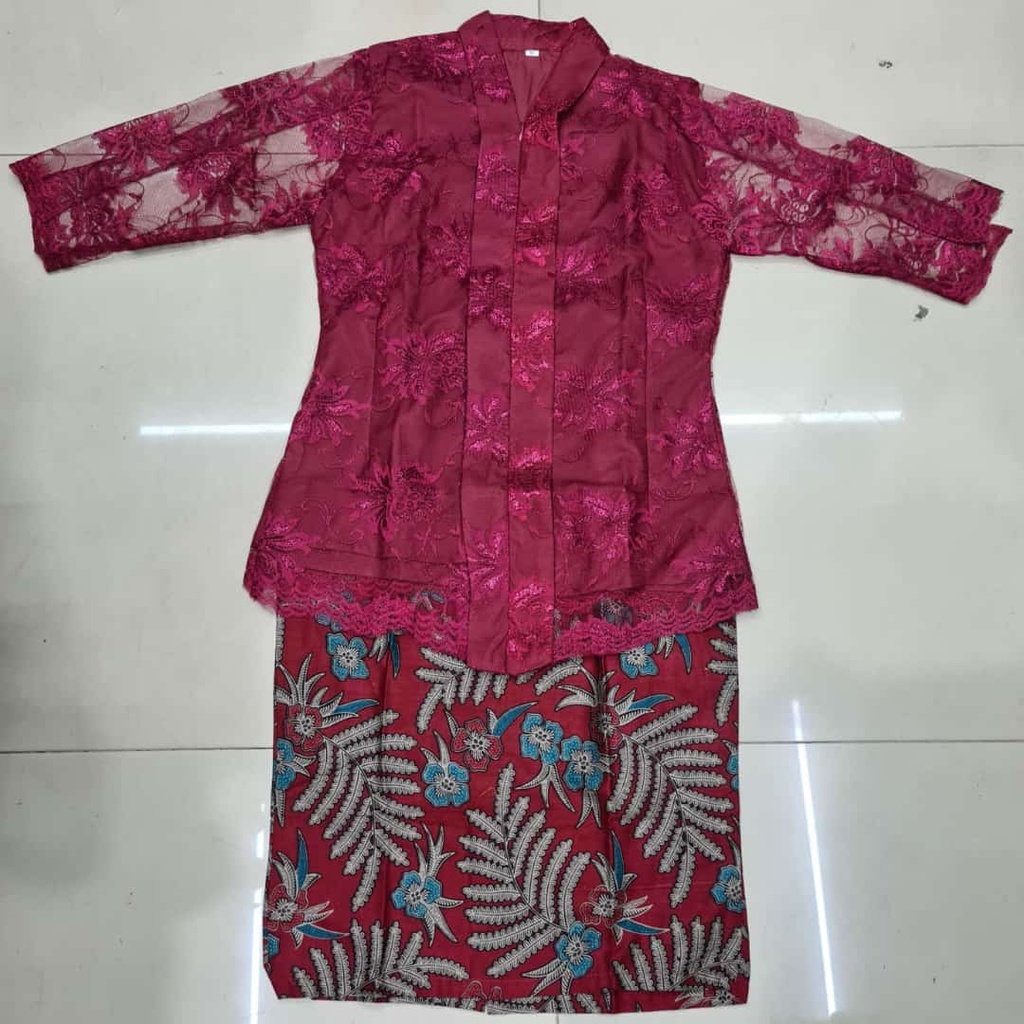 ROSITA BROKAT PENDEK MERAH BATIK COUPLE KELUARGA PASANGAN MODERN JUMBO PREMIUM SARIMBIT AYAH IBU ANAK SET