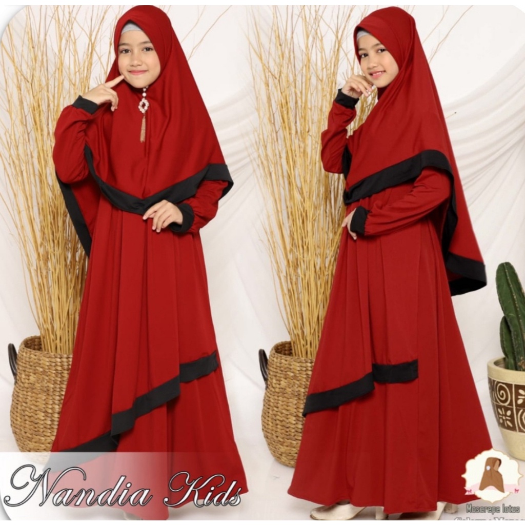 Baju Gamis Anak Perempuan MRA Usia 8 12 Tahun Nandia kids Model 2021 serbaguna W1Y3 lucu bahan adem TERPOPULER terbaru Bayar di Tempat baju muslim anak kualitas premium High Quality modern awet PROMO BIG SALE recommended baju lebaran keren fashion muslim