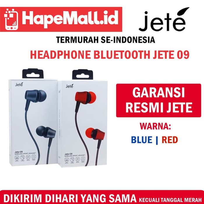 JETE 09 HEADSET BLUETOOTH GARANSI RESMI JETE INDONESIA TERMURAH