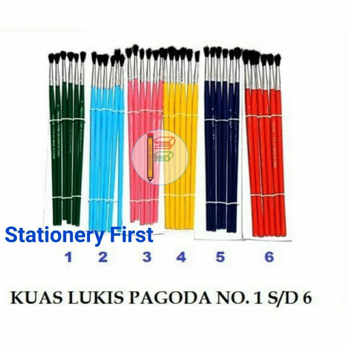 

Kuas Lukis Pagoda No. 1-6 per lembar isi 6pcs