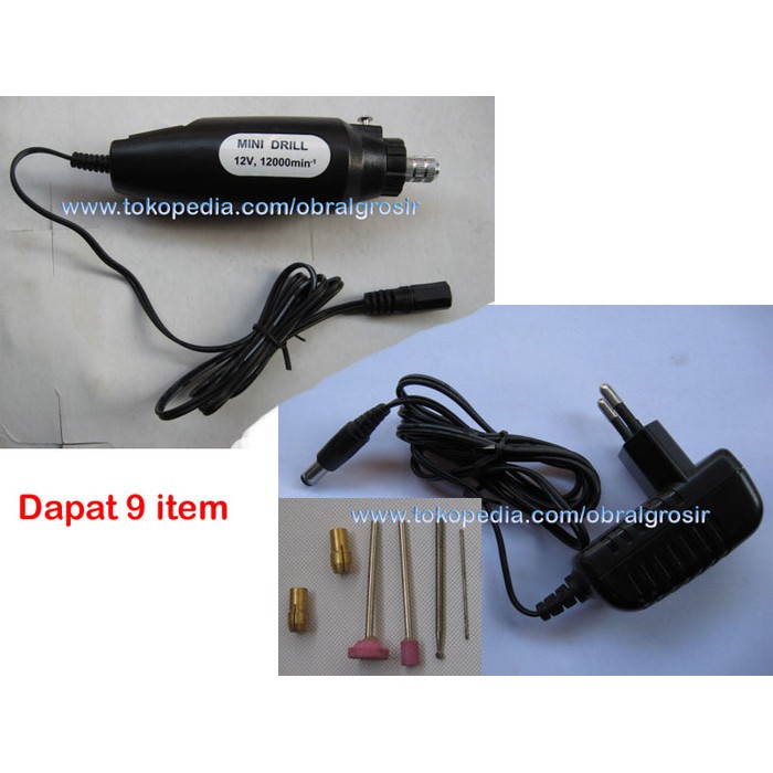Sale Mini Drill Bor Mini Bor Tangan Mesin Potong Gerinda Ukir Batu + Adaptr Keren