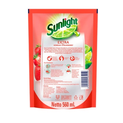 SUNLIGHT Extra Korean Strawberry Sabun Pencuci Piring 560 ml 560ml