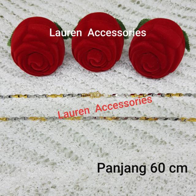 Kalung Dewasa Irian Kombinasi Panjang 60 cm Perhiasan Imitasi Lapis Emas KL 2321