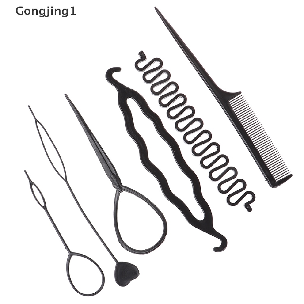 Gongjing1 6Pcs / Set Alat Bantu Kepang / Keriting Rambut Untuk Anak Perempuan