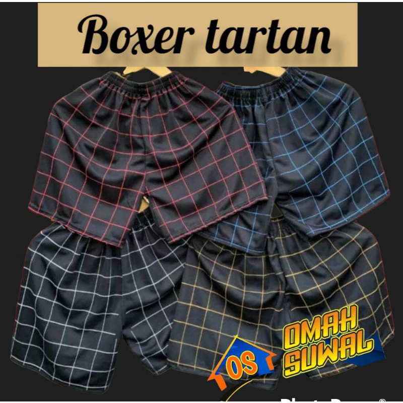 CELANA PENDEK BOXER TARTAN  BOXER PRIA WANITA KOLOR PENDEK TARTAN DALEMAN BOXER MODEL TARTAN