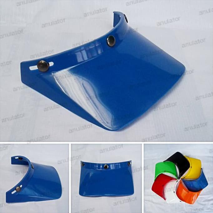 Topi Pet FINO Panjang Helm Classic Bogo Retro Vespa Cakil Cross biru