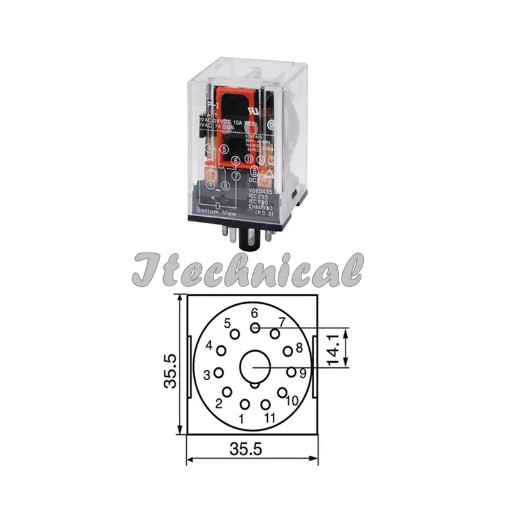 Relay MK MKS 3P MK3P MKS3P MK3P-I Omron original 220V AC 11 kaki