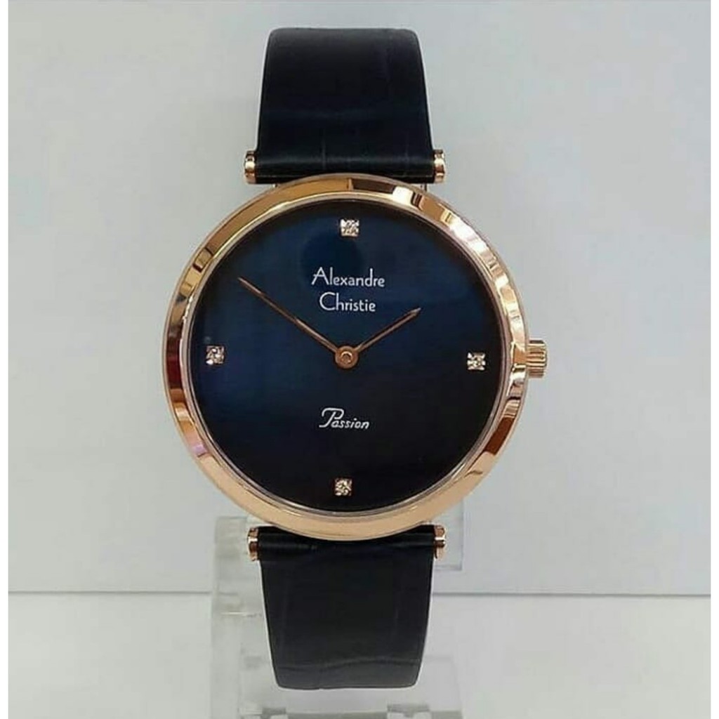 Alexandre Christie Ac 8577 /ac8577 Rosegold Plat Blue, Jam Tangan Wanita, Original