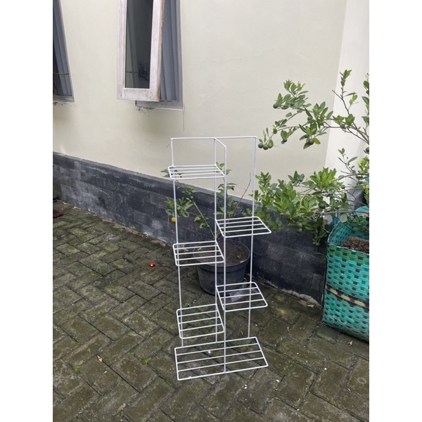 BESI 8 MM RAK BUNGA 6 SUSUN  / POT BUNGA KOTAK RAM TANGGA/ STANDING POT BESI