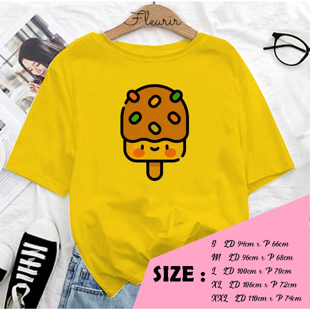 FLEURIR - COD KAOS WANITA POPSICLE PRIA REMAJA DEWASA UNISEX TSHIRT JUMBO