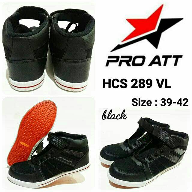 Sepatu Sekolah Unisex Full Black Pro Att Hcs 289 VL Murah Dan Terbaru 39-42