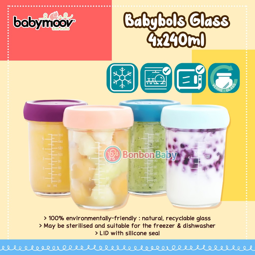 Babybols Glass Babymoov Food Container isi 4