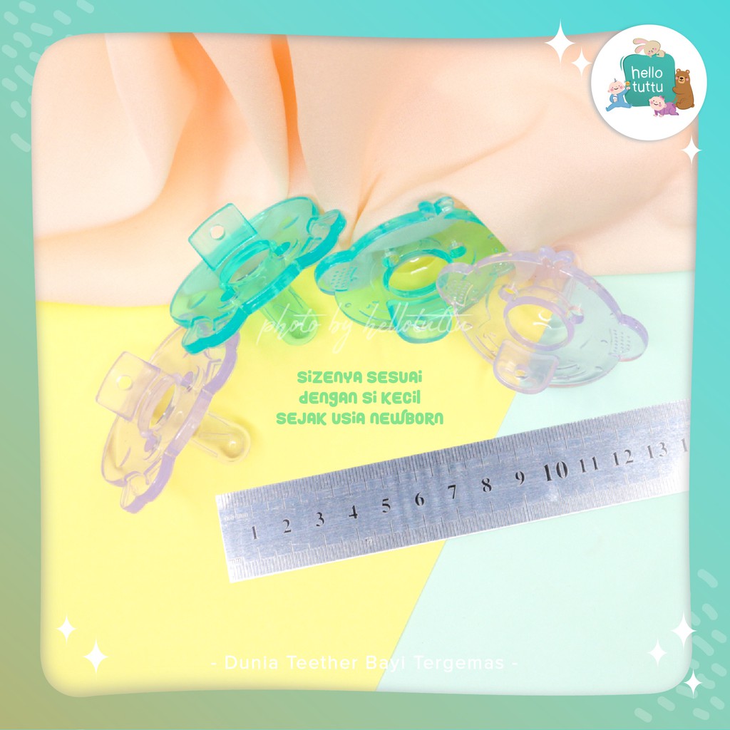 ONLY Empeng Bayi Clear Transparant / Hellotuttu / BPA Free, Tidak Bau atau Luntur/Gigitan, Dot Bayi-3