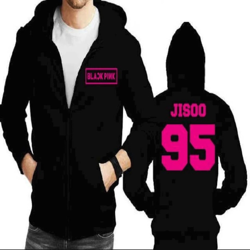 Jaket Zipper Blackpink Jisoo 95 PINK - Black Premium