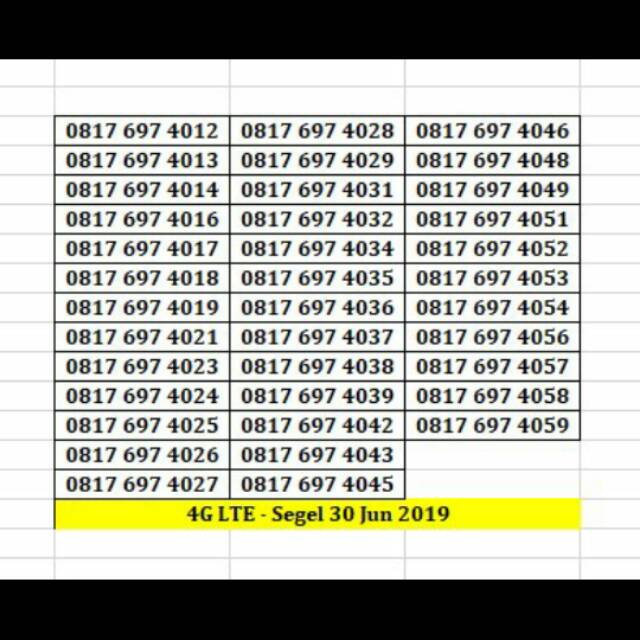 Kartu Perdana XL Axiata 11 Digit Angka Nomer Nomor Cantik Murah 0817 697 4046 Segel 4G LTE Prabayar