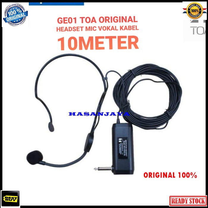 G01 TOA mic Headset 10meter Microphone audio mik bando kabel panjang mikropon cable Condenser peka sensitif Electret mikrofon vokal vocal audio sound sistem suara PROFESIONAL UNIVERSAL G01   Bisa dipakai kesemua ke alat audio  GARANSI UANG KEMBAL