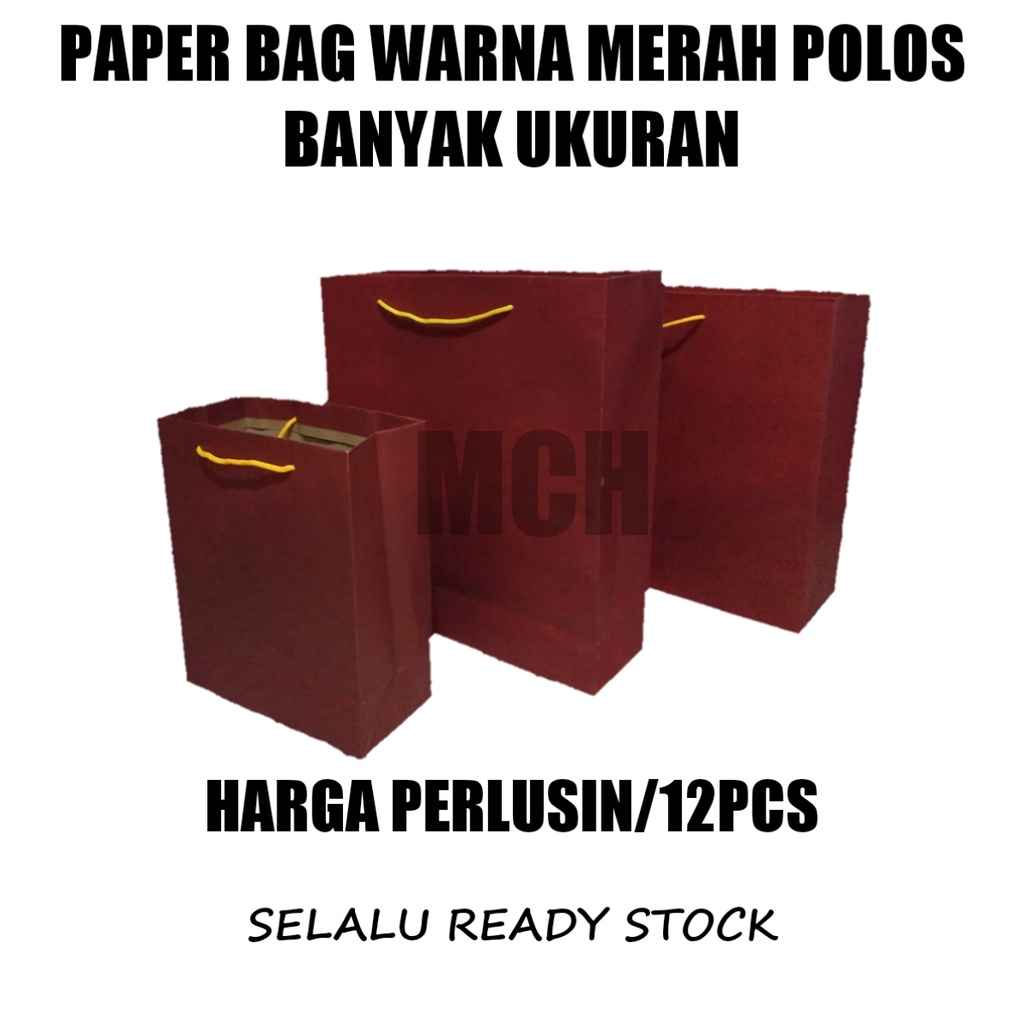 

Paper Bag Merah Polos Banyak Ukuran / Tas Kertas Kraft Merah Perlusin / Paperbag / Paper Bag Tas Belanja / Goodie Bag / Tas Souvenir Warna