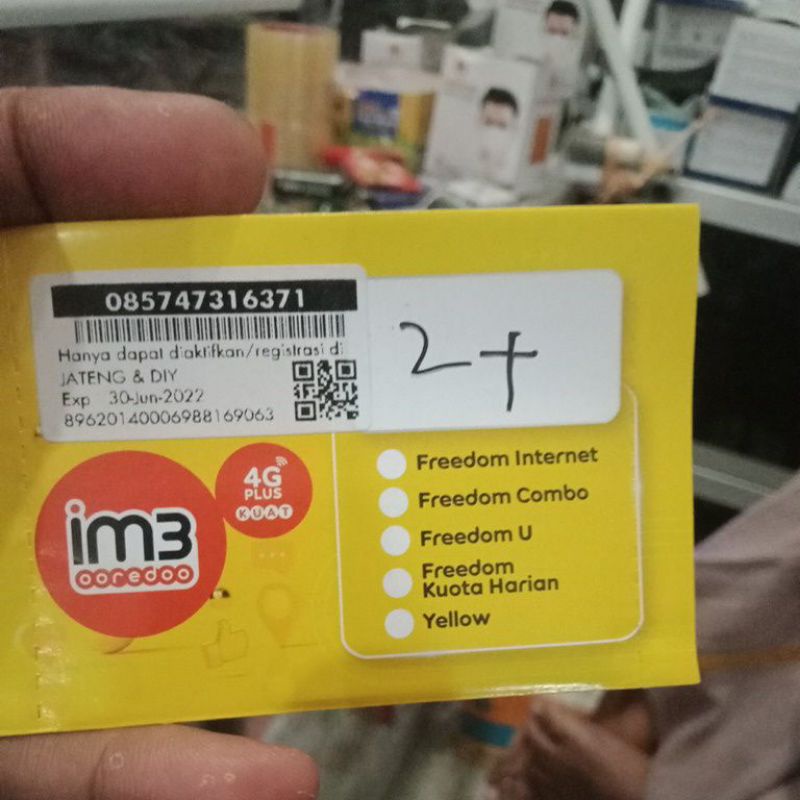 kartu perdana indosat freedom u 2gb(2+ unlimited)