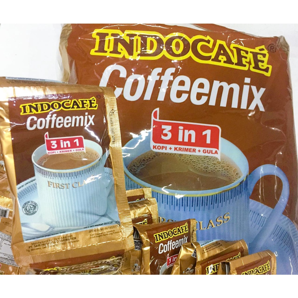 

Kopi INDOCAFE Coffeemix 3 in 1 Kopi Krimer Gula | Per Renceng