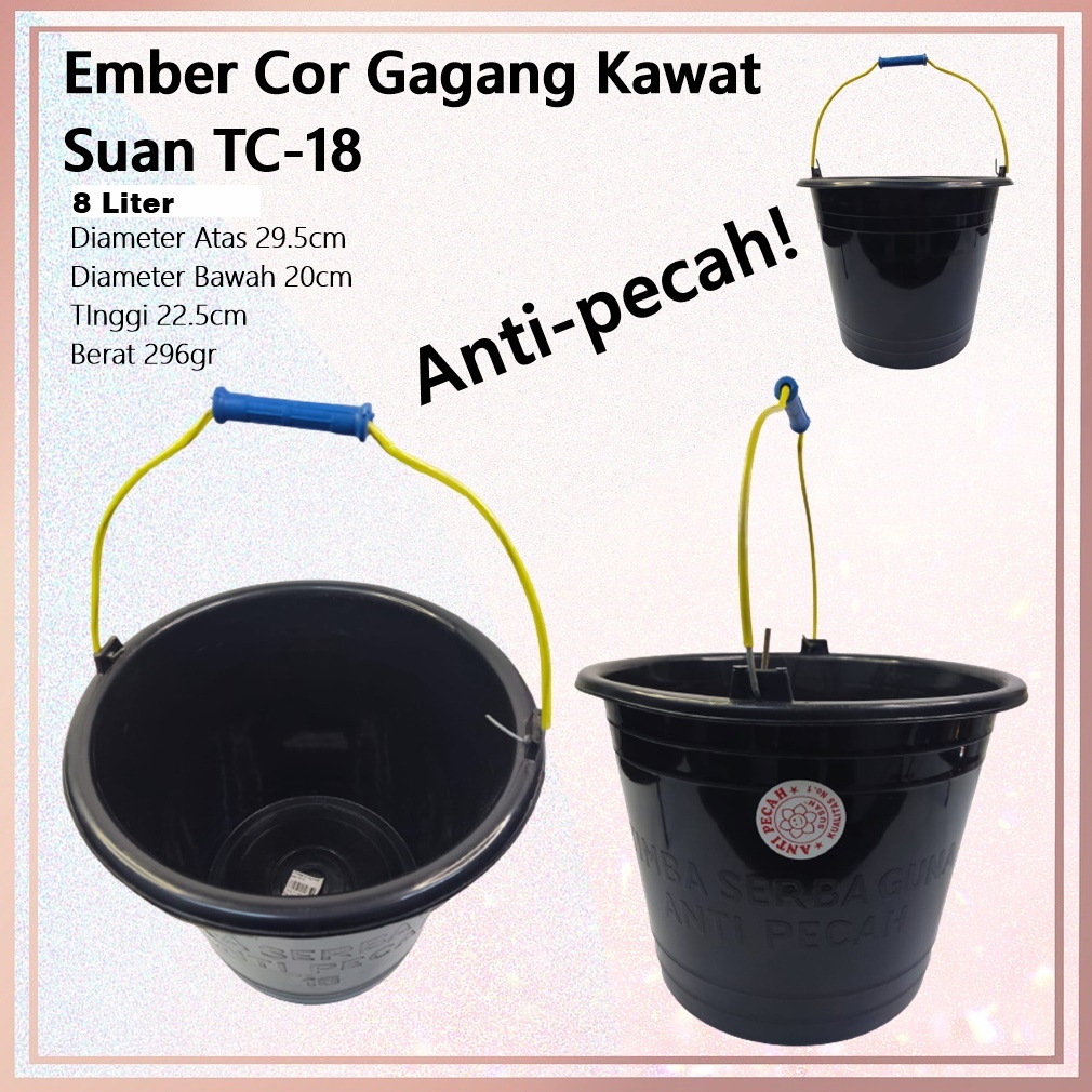 Ember Cor/Ember Hitam Anti Pecah Gagang Kawat 18